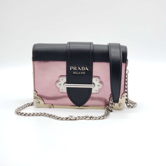 100% Authentic Prada Cahier Metallic Pink Shoulder Rare Bag - Picture 3 of 16